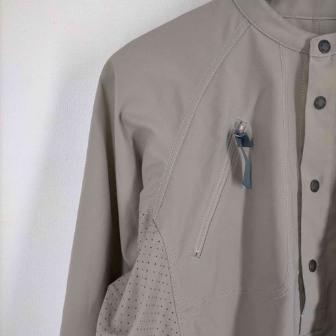 アンドワンダー and wander UV stretch rip band collar shirt UVストレッチリップバンドバンドカラーシャツ メンズ JPN:2