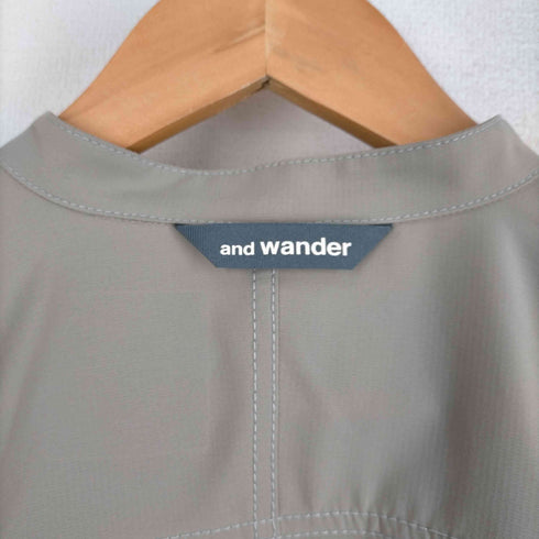 アンドワンダー and wander UV stretch rip band collar shirt UVストレッチリップバンドバンドカラーシャツ メンズ JPN:2