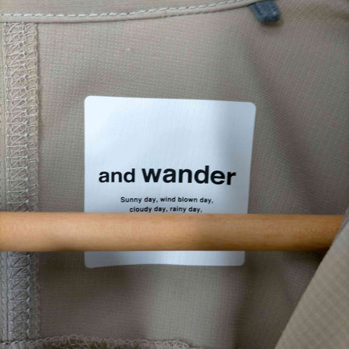 アンドワンダー and wander UV stretch rip band collar shirt UVストレッチリップバンドバンドカラーシャツ メンズ JPN:2