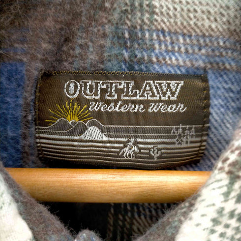 OUTLAW ネイティブ柄 オンブレチェック ネルシャツ メンズ import:XL