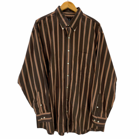 ジョスエーバンク Jos A Bank ストライプ柄 ボタンダウン長袖シャツ メンズ import:XL
