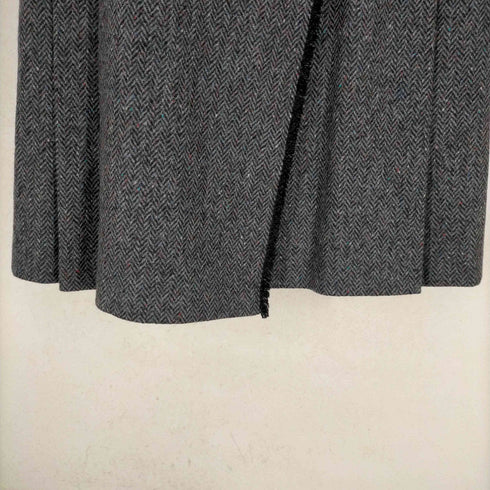 マックスマーラウィークエンド MAX MARA WEEKEND MADE IN ITALY ウールツイードヘリンボーン ベルトラップスカート レディース JPN:42