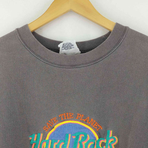 ハードロックカフェ Hard Rock Cafe USA製 ロゴ刺繍クルーネックスウェット メンズ JPN:L
