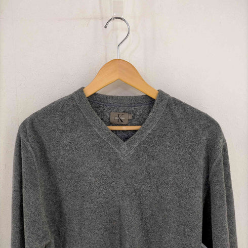 カルバンクライン CALVIN KLEIN パイル地 Vネックカットソー メンズ import:L