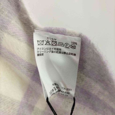 IMC カシミヤ100% チェック フリンジ マフラー レディース