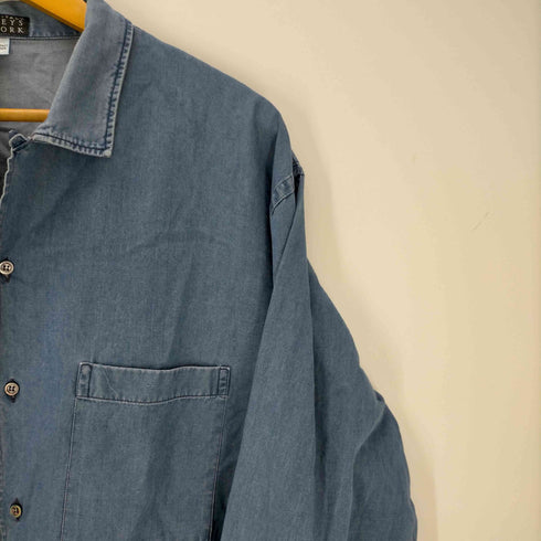 バーニーズニューヨーク BARNEYS NEWYORK MADE IN ITALY 開襟デニムシャツ メンズ