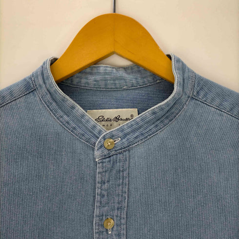 エディーバウアー Eddie Bauer L/S バンドカラーシャツ 白タグ メンズ