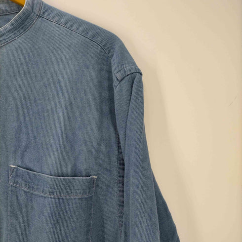 エディーバウアー Eddie Bauer L/S バンドカラーシャツ 白タグ メンズ