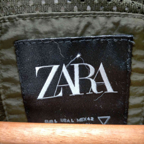 ザラ ZARA ナイロン切り替えボアブルゾン メンズ import:L