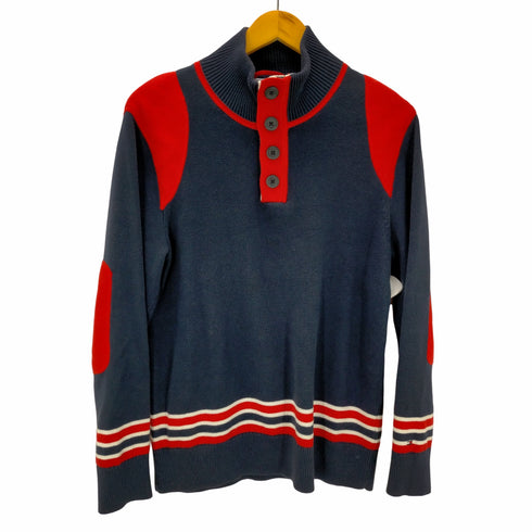 トミーヒルフィガー TOMMY HILFIGER ヘンリーネックニット エルボーパッチ メンズ JPN:L
