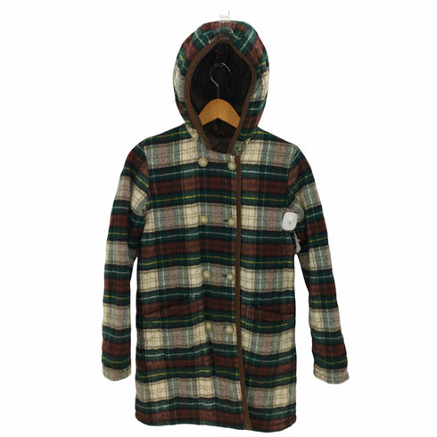 トラディショナルウェザーウェア Traditional Weatherwear チェック ウール リバーシブル キルティング フーデッド コート レディース