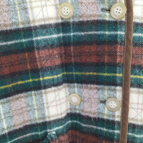 トラディショナルウェザーウェア Traditional Weatherwear チェック ウール リバーシブル キルティング フーデッド コート レディース