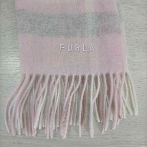 フルラ FURLA 大判 ウールチェックマフラー レディース