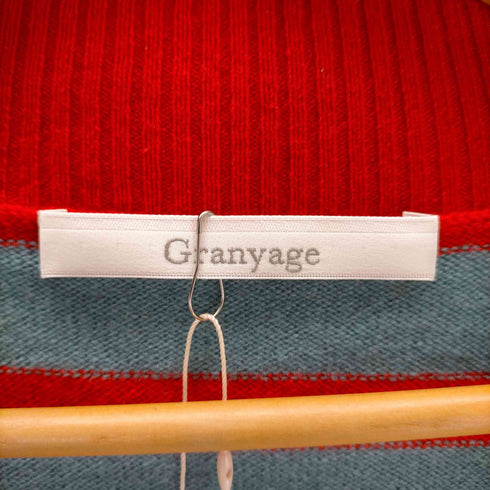 Granyage ボーダーボタンレス カシミヤカーディガン レディース JPN:38
