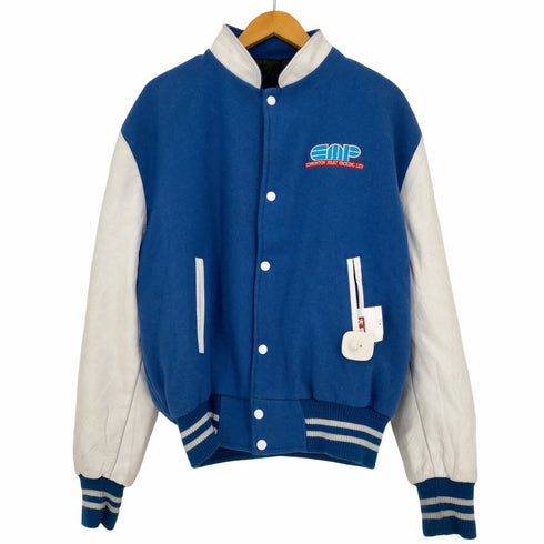 カナダ スポーツウェアー CANADA SPORTSWEAR CO. スタンドカラー 袖レザー メルトン スタジャン メンズ import:L