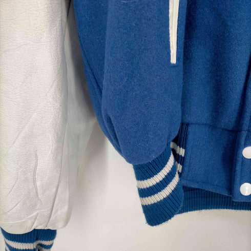 カナダ スポーツウェアー CANADA SPORTSWEAR CO. スタンドカラー 袖レザー メルトン スタジャン メンズ import:L