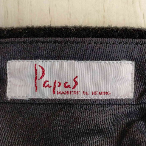 パパス papas 2タック ワイドテーパード スラックス メンズ S