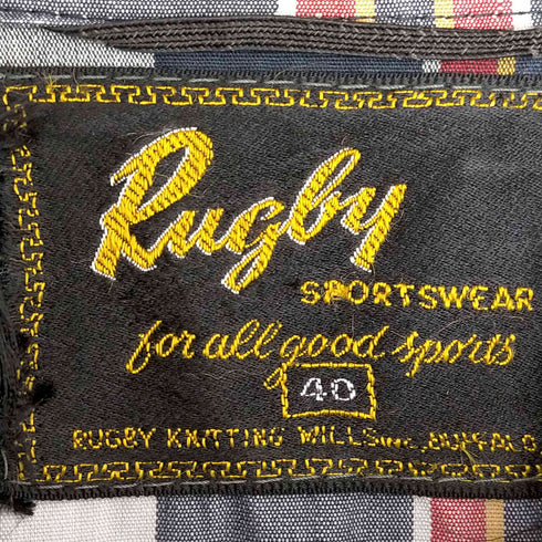 50-60s Rugby Sportswear チェックシャツブルゾン メンズ 40
