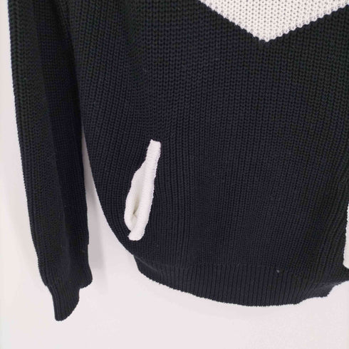プレガ PREGA ハーフジップ バイカラー ニット トップス レディース M