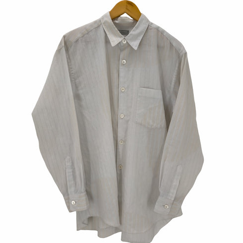 コムデギャルソンオム COMME des GARCONS HOMME 銀タグ ストライプ切替シャツ デカボタン メンズ