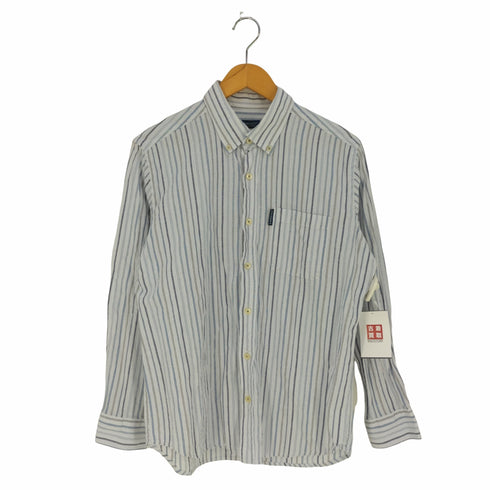 カンゴール KANGOL コットンリネン ストライプボタンダウンシャツ メンズ import:L