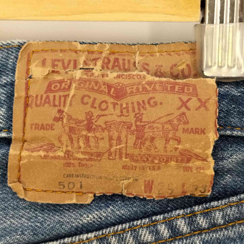 リーバイス Levis 501 66後期 赤耳 スモールe ボタン裏6 ポケットチェーンステッチ 80年2月製造 メンズ W29 L33