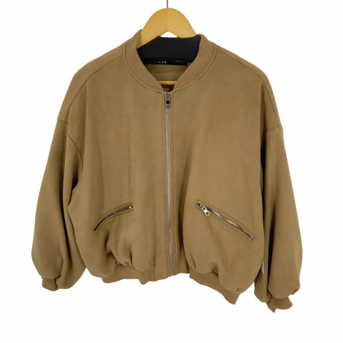 ザラ ZARA プラッシュボンバージャケット フェイクスエード レディース M