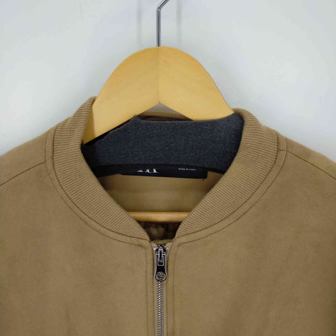 ザラ ZARA プラッシュボンバージャケット フェイクスエード レディース M