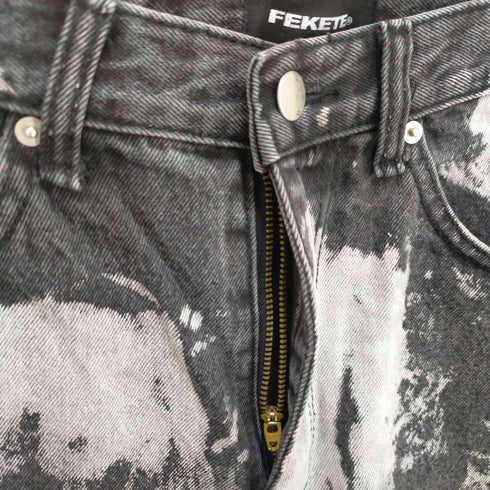 フェケテ FEKETE ブリーチ加工デニムパンツ メンズ M