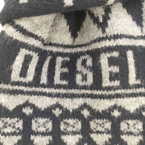 ディーゼル DIESEL イタリア製 幾何学 アクリルナイロン フリンジマフラー レディース