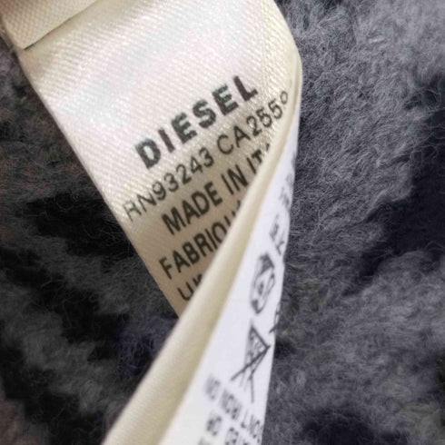 ディーゼル DIESEL イタリア製 幾何学 アクリルナイロン フリンジマフラー レディース