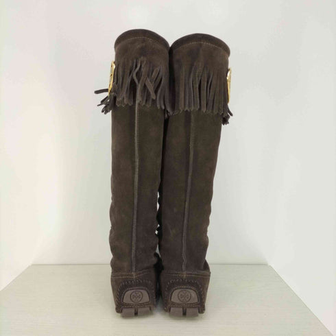 トリーバーチ TORY BURCH WALKER BOOTS SUEDE スエード フリンジモカシンロングブーツ レディース 6M
