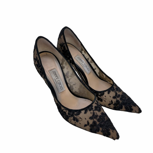 ジミーチュウ JIMMY CHOO シアーメッシュ ハイヒールパンプス レディース 37