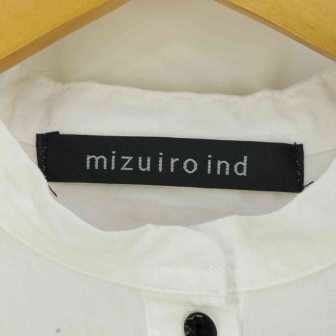 ミズイロインド mizuiro ind スタンドカラーピンタックスリーブロングワンピース レディース