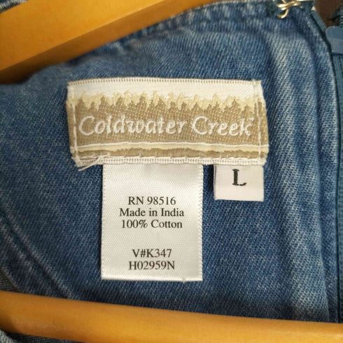 コールドウォータークリーク Coldwater Creek インド製 レイヤード ギャザー デニムワンピース レディース import:L
