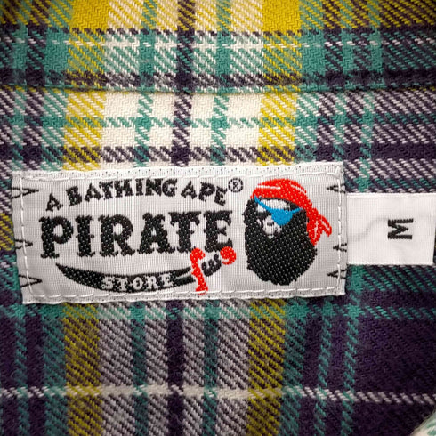 アベイシングエイプ A BATHING APE PIRATE STORE チェック ネルシャツ メンズ JPN:M