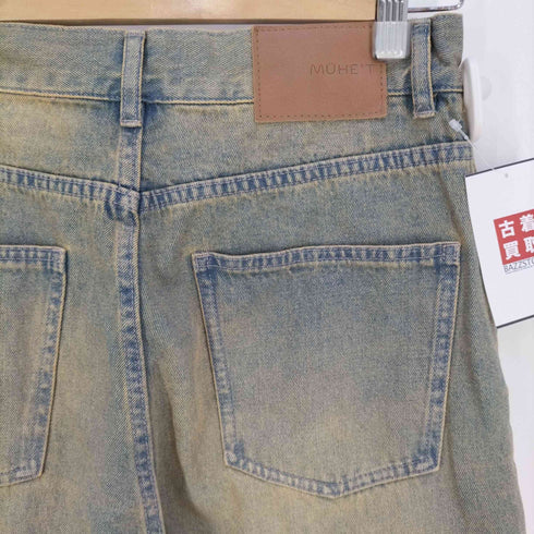 MUHET カットオフ加工 ワイドデニムパンツ メンズ JPN:M