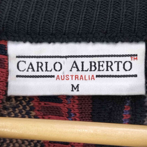 CARLO ALBERTO オーストラリア製 総柄 マルチカラー コットン 3Dニット メンズ import:M