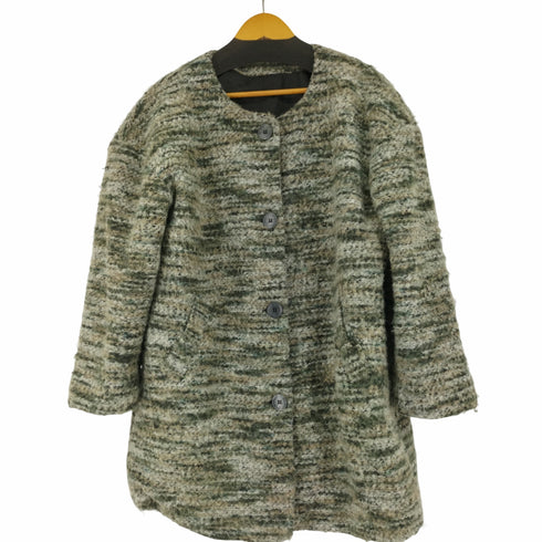 RISE STEP ノーカラーウールコート レディース ONE SIZE