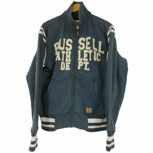 ラッセルアスレチック RUSSELL ATHLETIC 00S ワッペンジップアップハイネックスウェット リブライン メンズ JPN:M