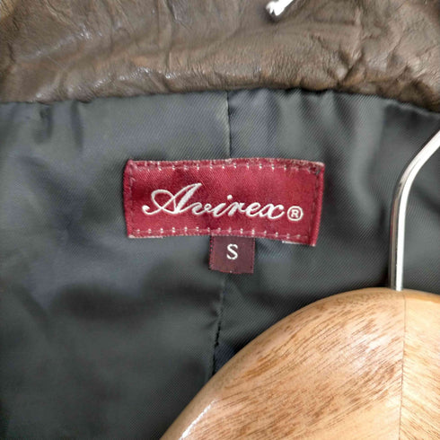 アヴィレックス AVIREX エポレット シープスキン レザージャケット レディース S