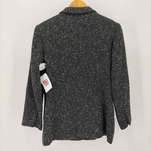 アクアスキュータム AQUASCUTUM 90S ナイロン 混 ウール ネップ 3B テーラードジャケット レディース