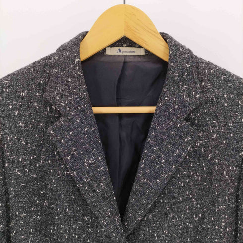 アクアスキュータム AQUASCUTUM 90S ナイロン 混 ウール ネップ 3B テーラードジャケット レディース