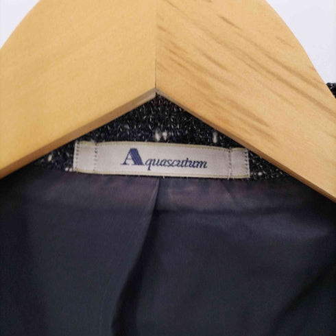 アクアスキュータム AQUASCUTUM 90S ナイロン 混 ウール ネップ 3B テーラードジャケット レディース
