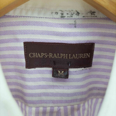 チャップスラルフローレン CHAPS RALPH LAUREN エンブレム刺繍 ストライプ ボタンダウン クレリック シャツ メンズ import:M