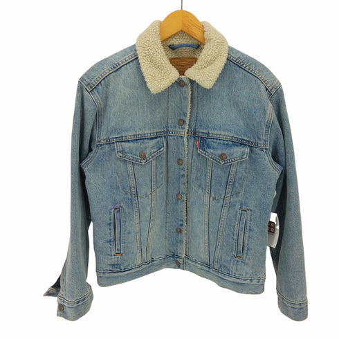 リーバイス Levis PREMIUM ボーイフレンド シェルパ トラッカー 裏ボア デニム ジャケット レディース import:S