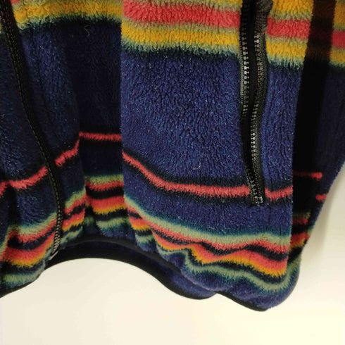 ティンバーランド Timberland USA製 BORDER PATTERNED FLEECE HALF ZIP JACKET メンズ L