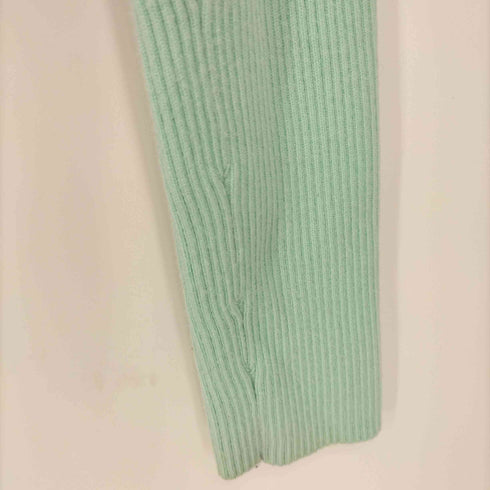 ザラ ZARA Mint Green Ribbed Knit Cropped Cardigan Top レディース JPN:M