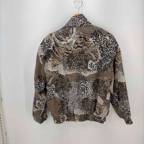 80S~90S FUDA international ヒョウ柄シルクブルゾン レディース import:S