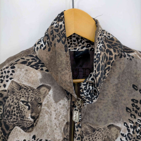 80S~90S FUDA international ヒョウ柄シルクブルゾン レディース import:S